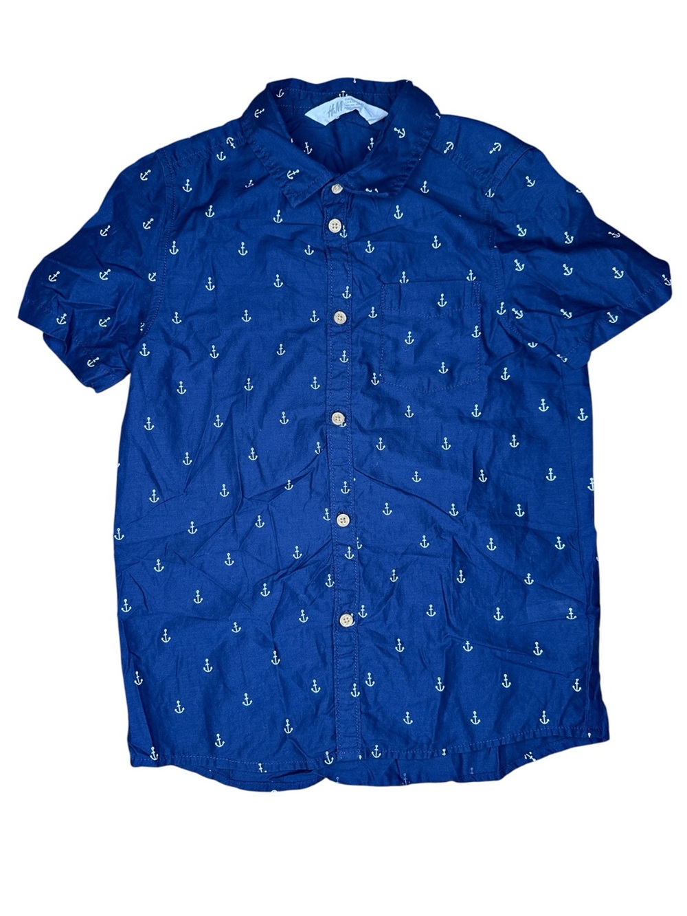 H&M Navy Shirt with White Anchor Print